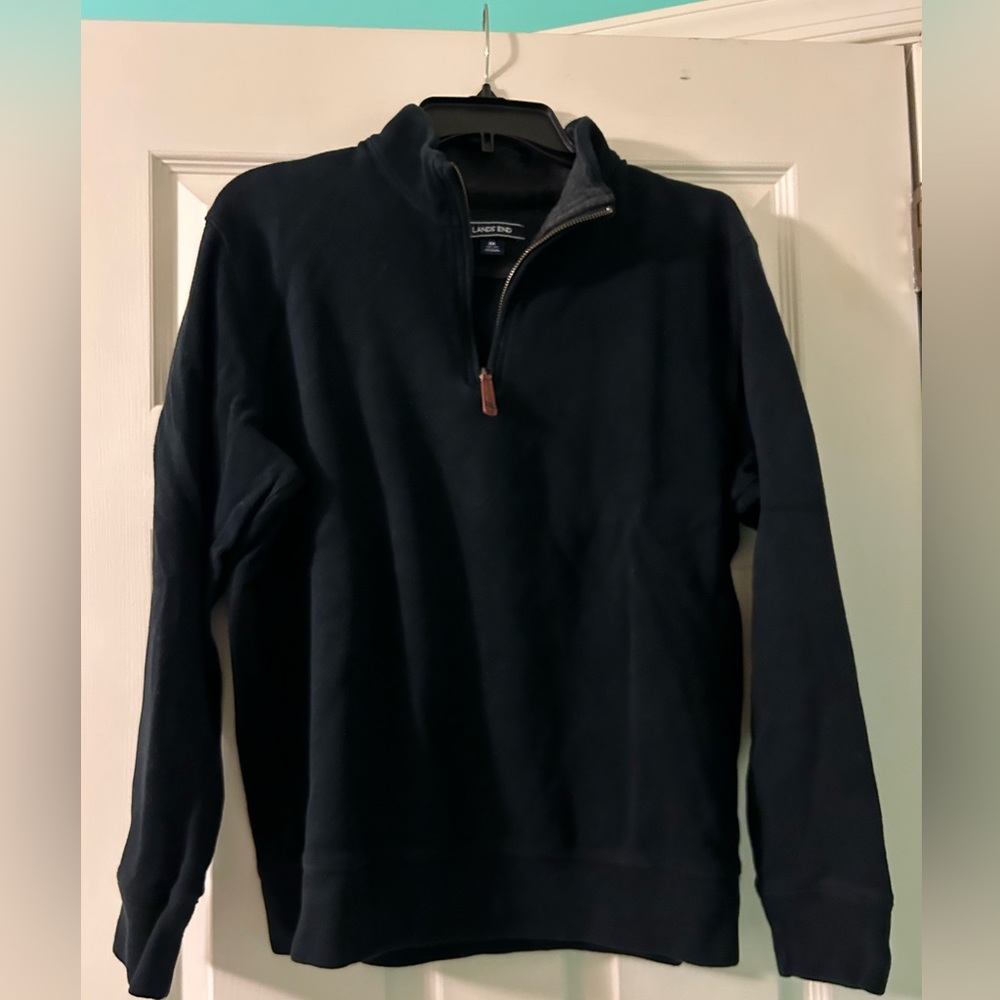Men’s Quarter Zip Black Sweater Size Medium